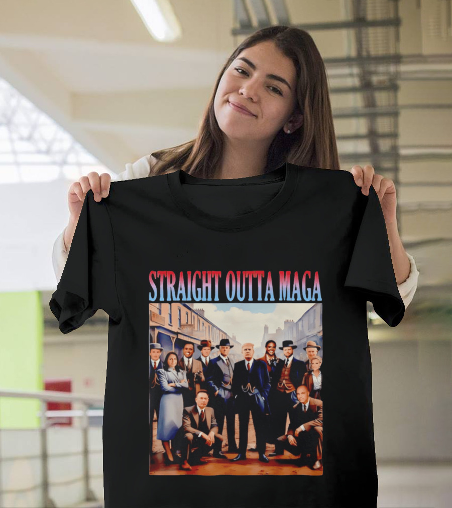 Straight Outta MAGA Donald Trump Elon Musk Tucker Carlson Vivek Ramaswamy Peaky Blinders T-Shirt
