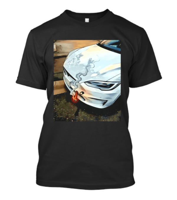 Tesla Car Smoking Light It Up T-Shirt