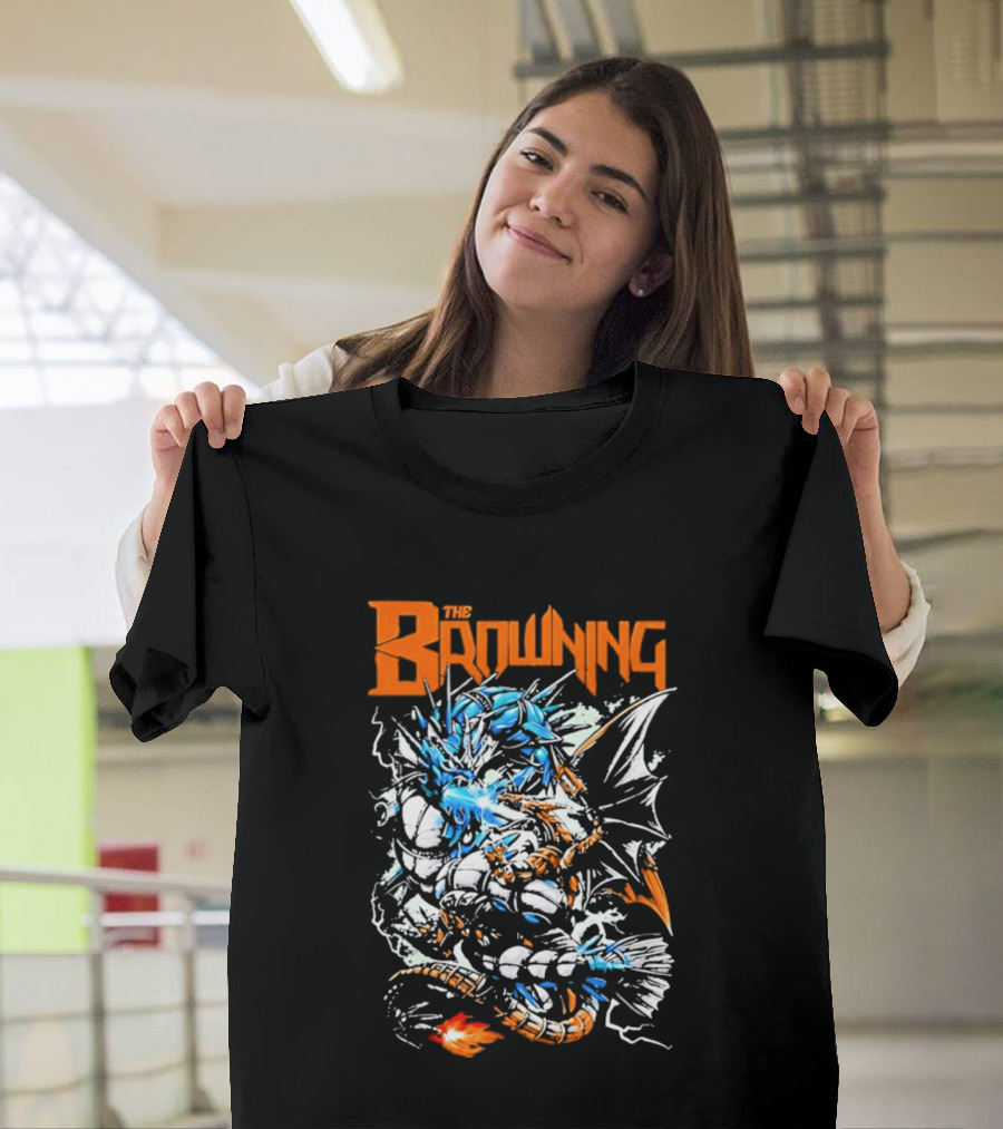 The Browning Cybernetic Dragon Sci Fi Fantasy Heavy Metal Battle T-Shirt