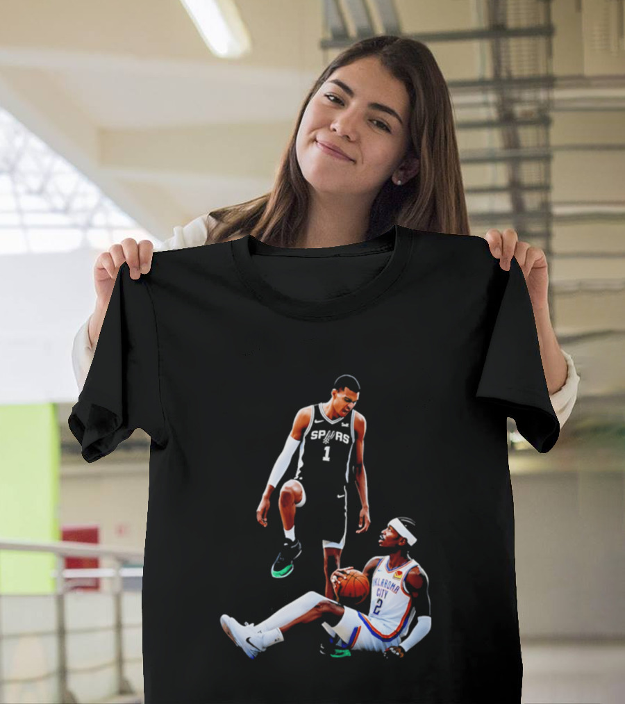 Victor Wembanyama Spurs Number 1 Vs Oklahoma City Number 2 Basketball Matchup T-Shirt