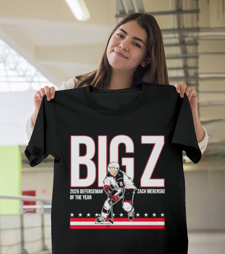 Big Z Zach Werenski Columbus Blue Jackets 2026 Defenseman Of The Year T-Shirt