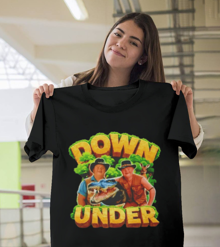 Down Under Crocodile Hunter Adventure With Outback Characters T-Shirt