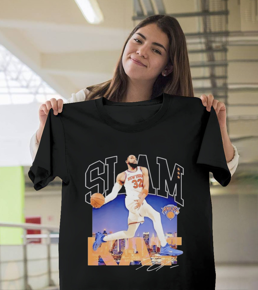 Karl Anthony Towns New York Knicks Slam Kat NBA Basketball 32 Jersey T-Shirt