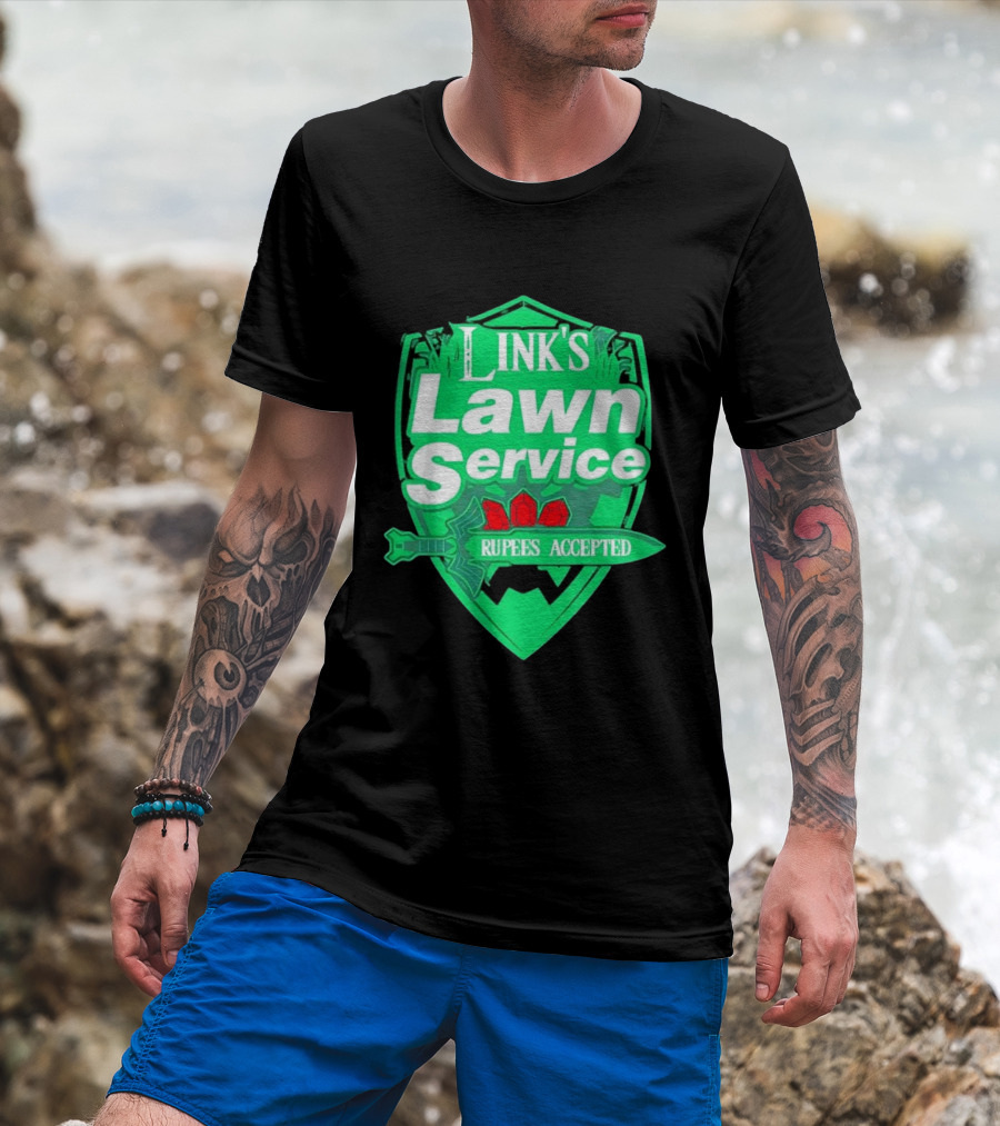 Link's Lawn Service Rupees Accepted The Legend Of Zelda Master Sword T-Shirt