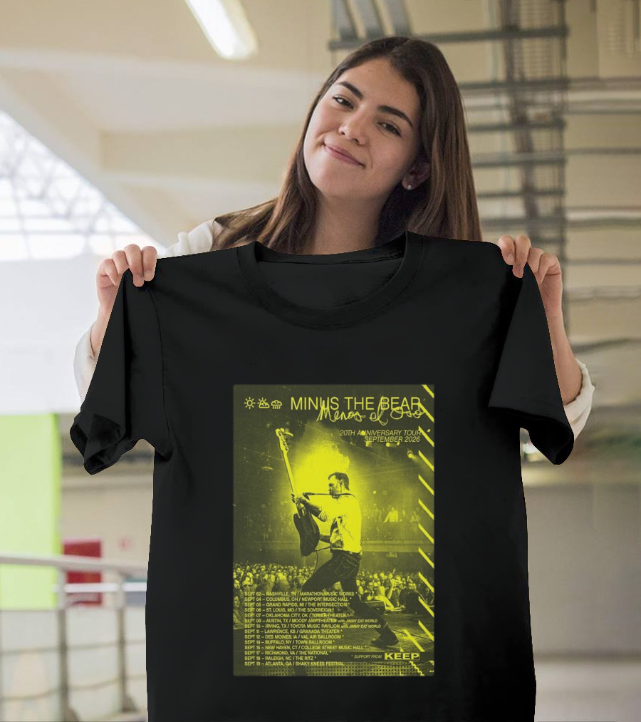 Minus The Bear Menos El Oso 20th Anniversary Tour September 2026 With Jimmy Eat World And Keep T-Shirt