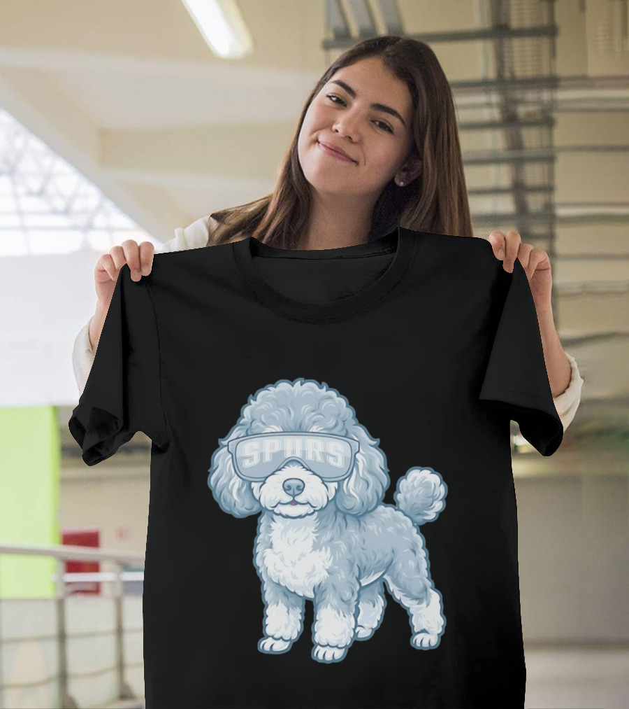 San Antonio Spurs Teacup Poodle With Goggles T-Shirt