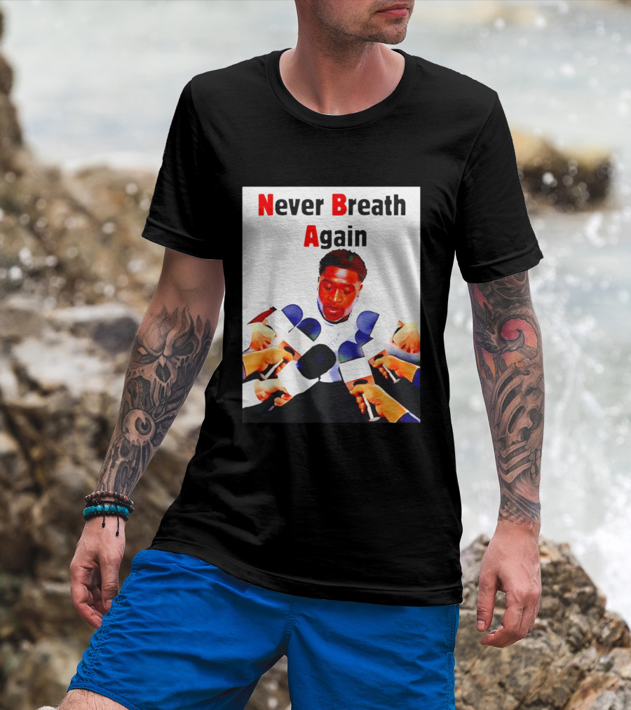 Never Breath Again George Floyd Microphones Press T-Shirt