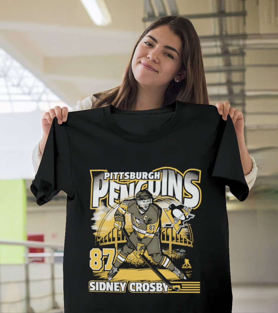 Sidney Crosby 87 Pittsburgh Penguins Player Bridge T-Shirt