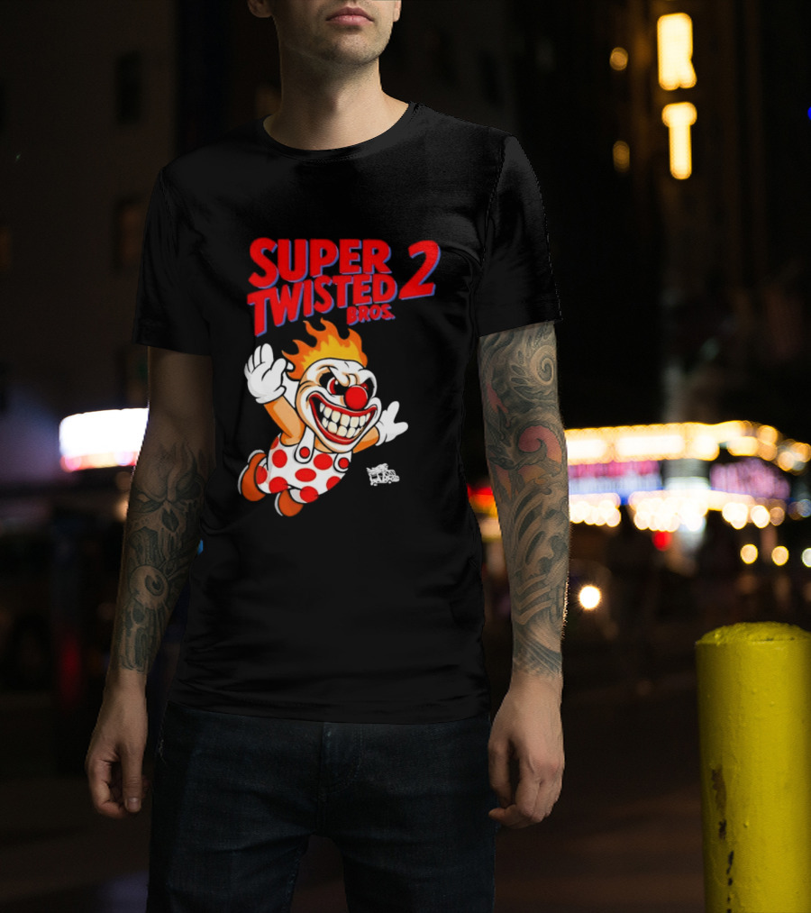 Super Twisted 2 Bros Sweet Tooth Twisted Metal Video Game Mashup T-Shirt