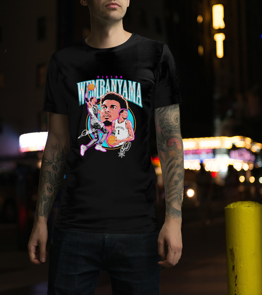 Victor Wembanyama San Antonio Spurs Basketball Player NBA Signature T-Shirt