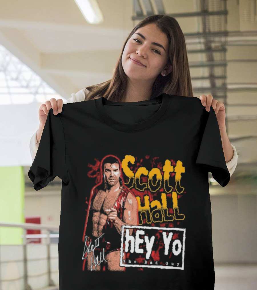 Scott Hall Hey Yo The Bad Guy Wrestling Legend WCW T-Shirt