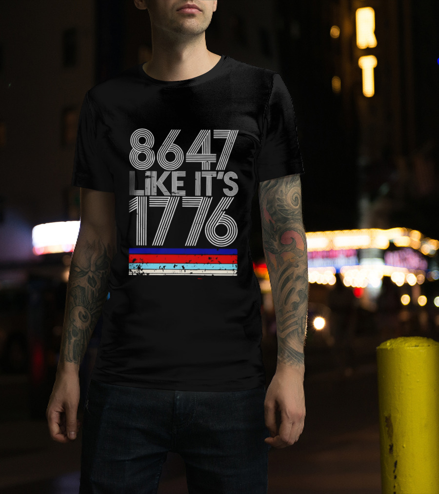 8647 Like It's 1776 Vintage Stripes Retro Numbers T-Shirt
