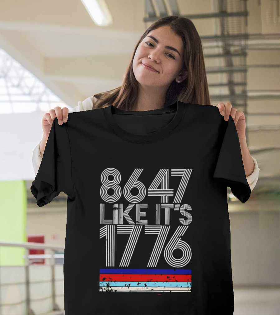 8647 Like It's 1776 Vintage Stripes Retro Numbers T-Shirt