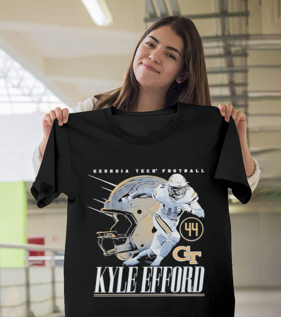 Georgia Tech Football Kyle Efford 44 GT Helmet T-Shirt