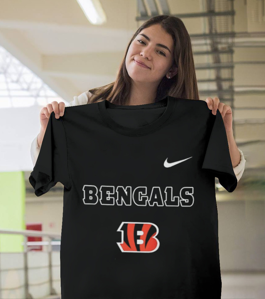 Bengals Skeleton Blue Colla American Proud Mechanic Cincinnati B Nike B T-Shirt