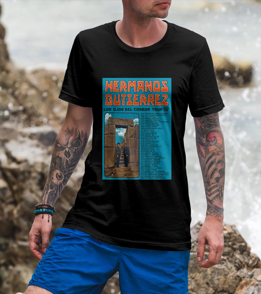 Hermanos Gutierrez Los Ojos Del Condor Tour 2026 Portugal Switzerland Germany Netherlands Spain USA Mexico Canada T-Shirt