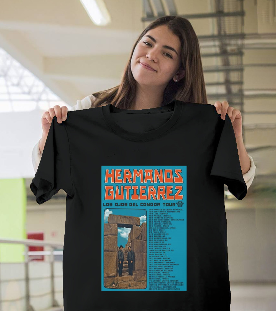 Hermanos Gutierrez Los Ojos Del Condor Tour 2026 Portugal Switzerland Germany Netherlands Spain USA Mexico Canada T-Shirt