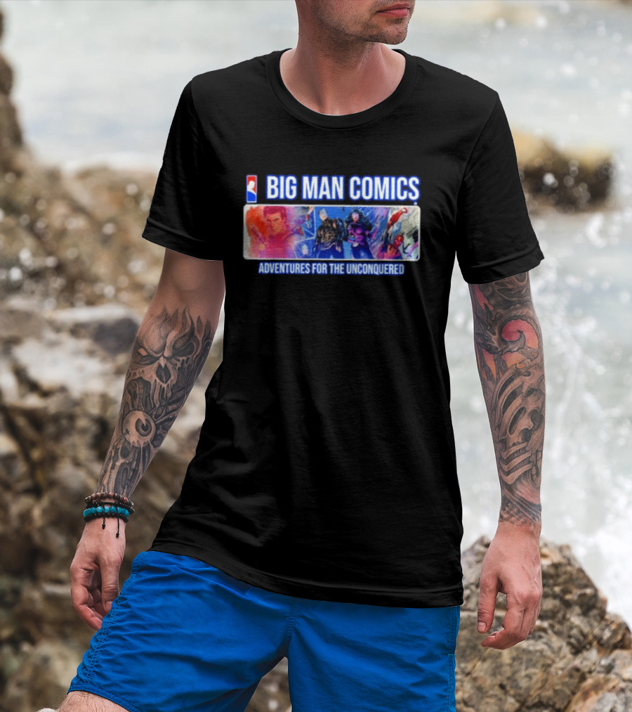 Big Man Comics Adventures For The Unconquered Dean Cain Action Heroes T-Shirt