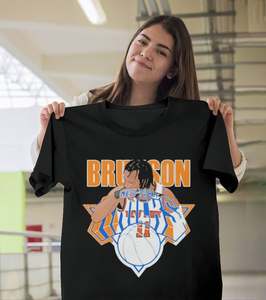 Jalen Brunson New York Knicks 11 Caricature Basketball T-Shirt