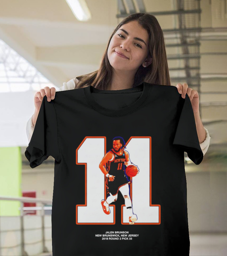 New York Knicks Jalen Brunson Number 11 New Brunswick Basketball T-Shirt