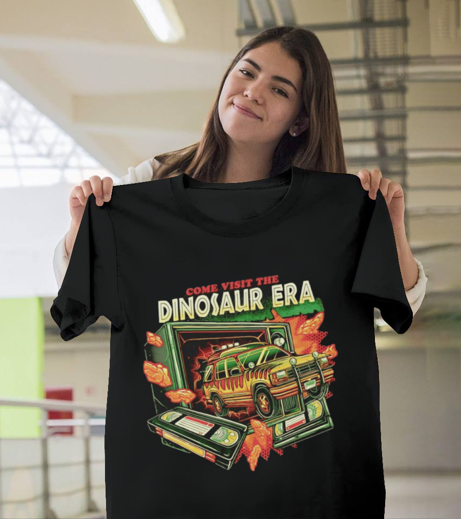 Come Visit The Dinosaur Era Jurassic Park Ford Explorer 90s Movie VHS Adventure T-Shirt