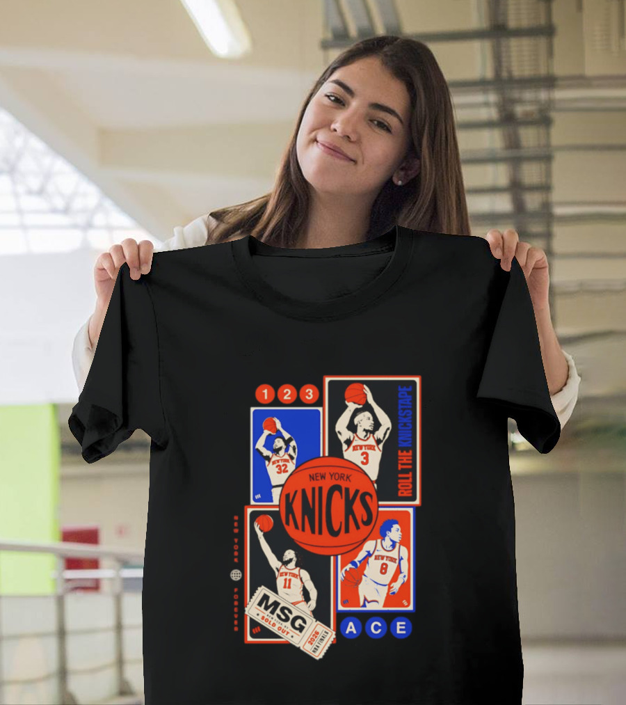 New York Knicks Roll The Knickstape MSG Ace 123 T-Shirt