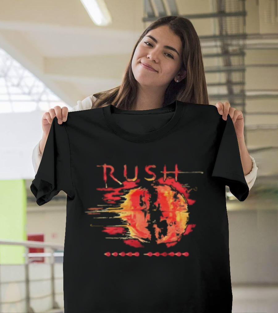Rush Vapor Trails 2002 Tour Red And Orange Abstract Brushstroke T-Shirt