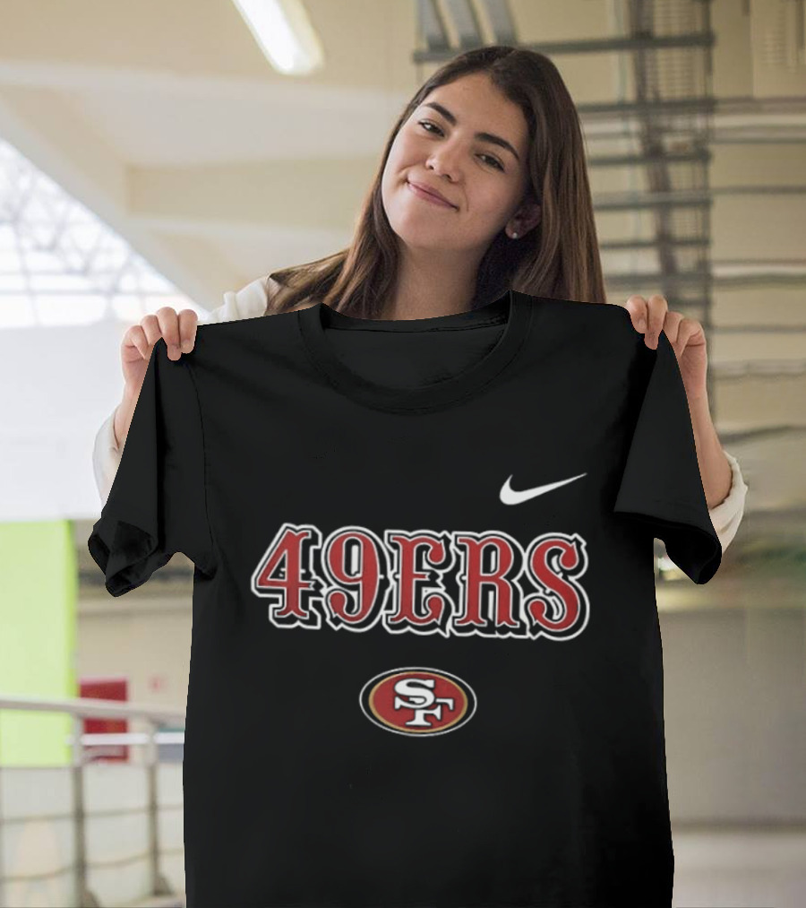 San Francisco 49ers Skeleton Blue Collar American Proud Mechanic Nike 49ers T-Shirt