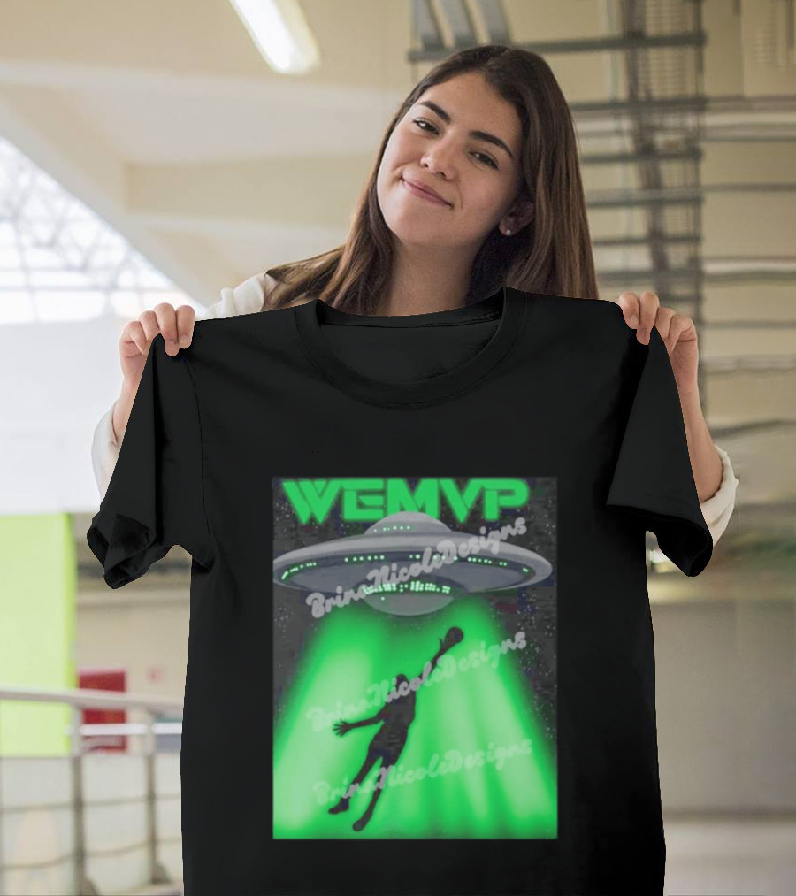 WEMVP Victor Wembanyama UFO Alien Abduction Basketball Player T-Shirt