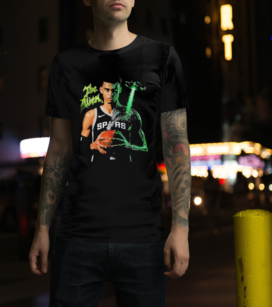 Wembanyama Spurs The Alien UFO NBA Player T-Shirt