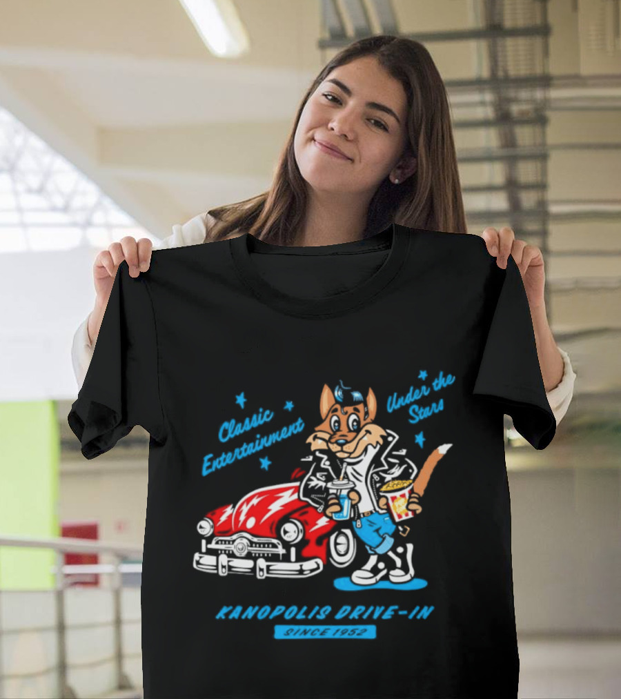 Kanopolis Drive In Wolf Classic Entertainment Under The Stars Since 1952 T-Shirt