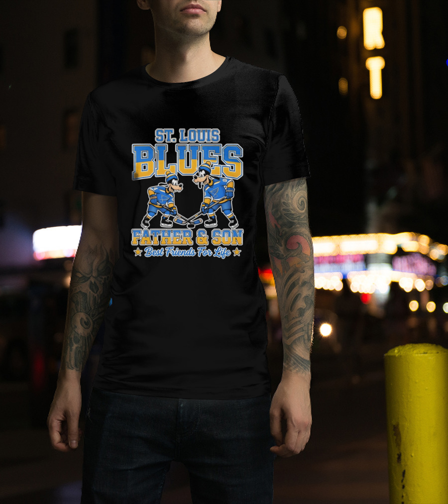 St. Louis Blues Disney Goofy Father & Son Best Friends For Life T-Shirt