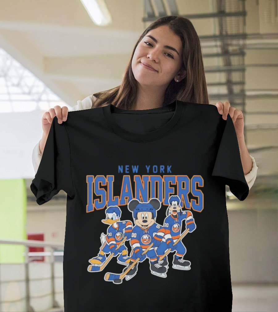 New York Islanders NHL Hockey 2026 Disney Mickey Donald Goofy T-Shirt