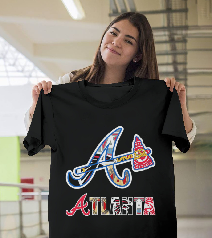 ATL Braves Falcons Hawks United Atlanta Major Sports Team Mashup T-Shirt
