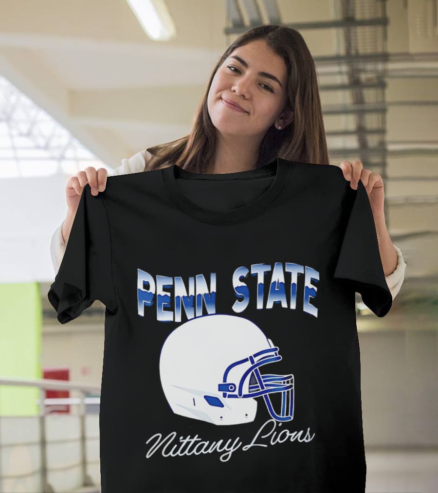 Penn State Nittany Lions Air Brush Helmet Dyme Lyfe Mens T-Shirt