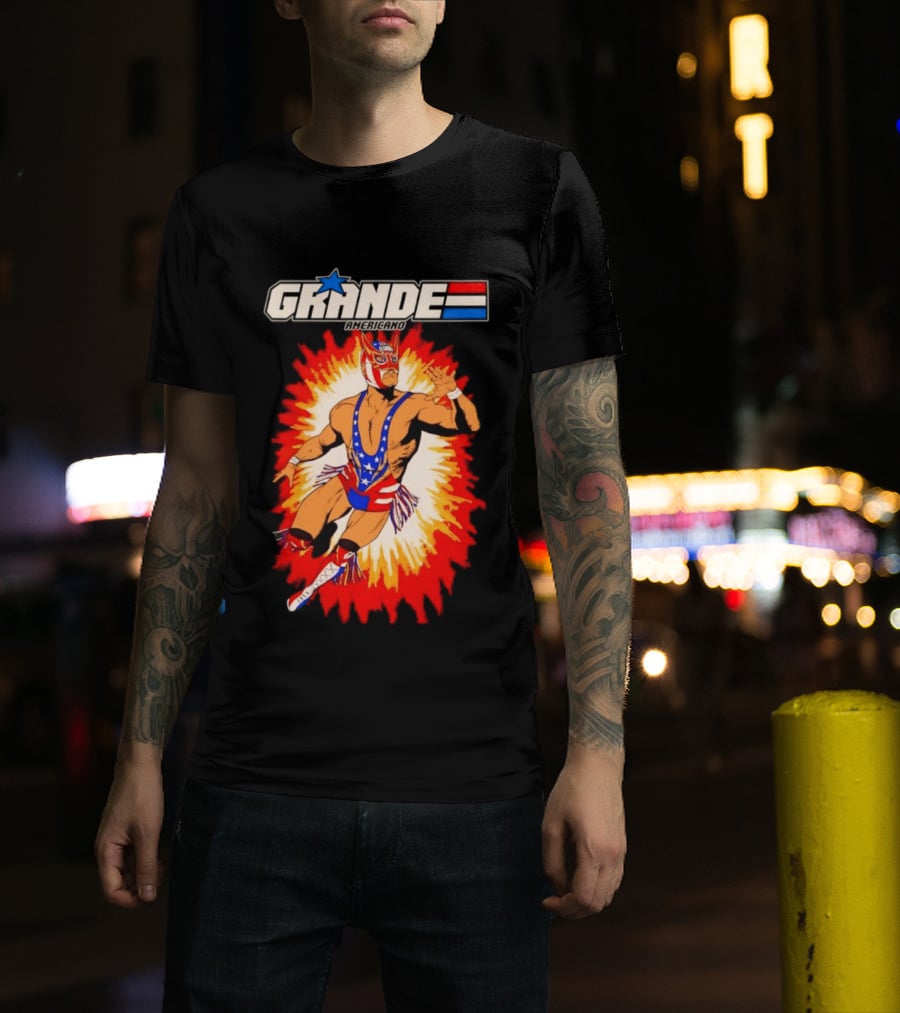 Grande Americano Luchador Wrestling Starburst T-Shirt