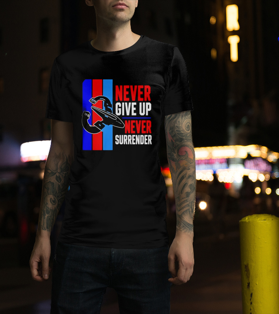 Galaxy Quest Never Give Up Never Surrender NSEA Protector Starship T-Shirt