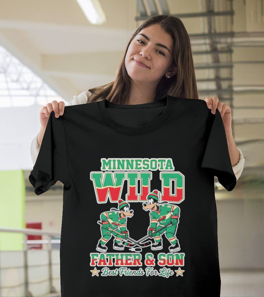 Minnesota Wild Goofy Father And Son Best Friends For Life NHL Hockey T-Shirt