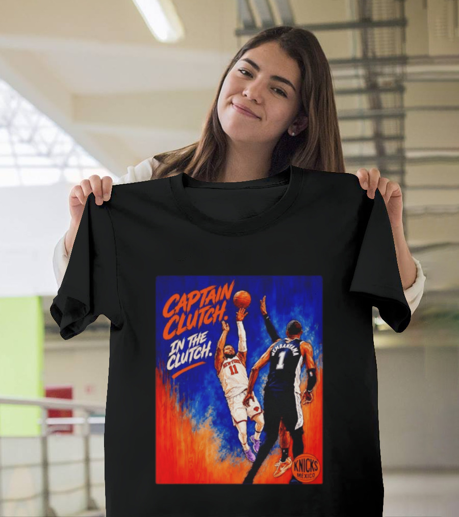 Captain Clutch Jalen Brunson Vs Victor Wembanyama Knicks Basketball Mexico T-Shirt