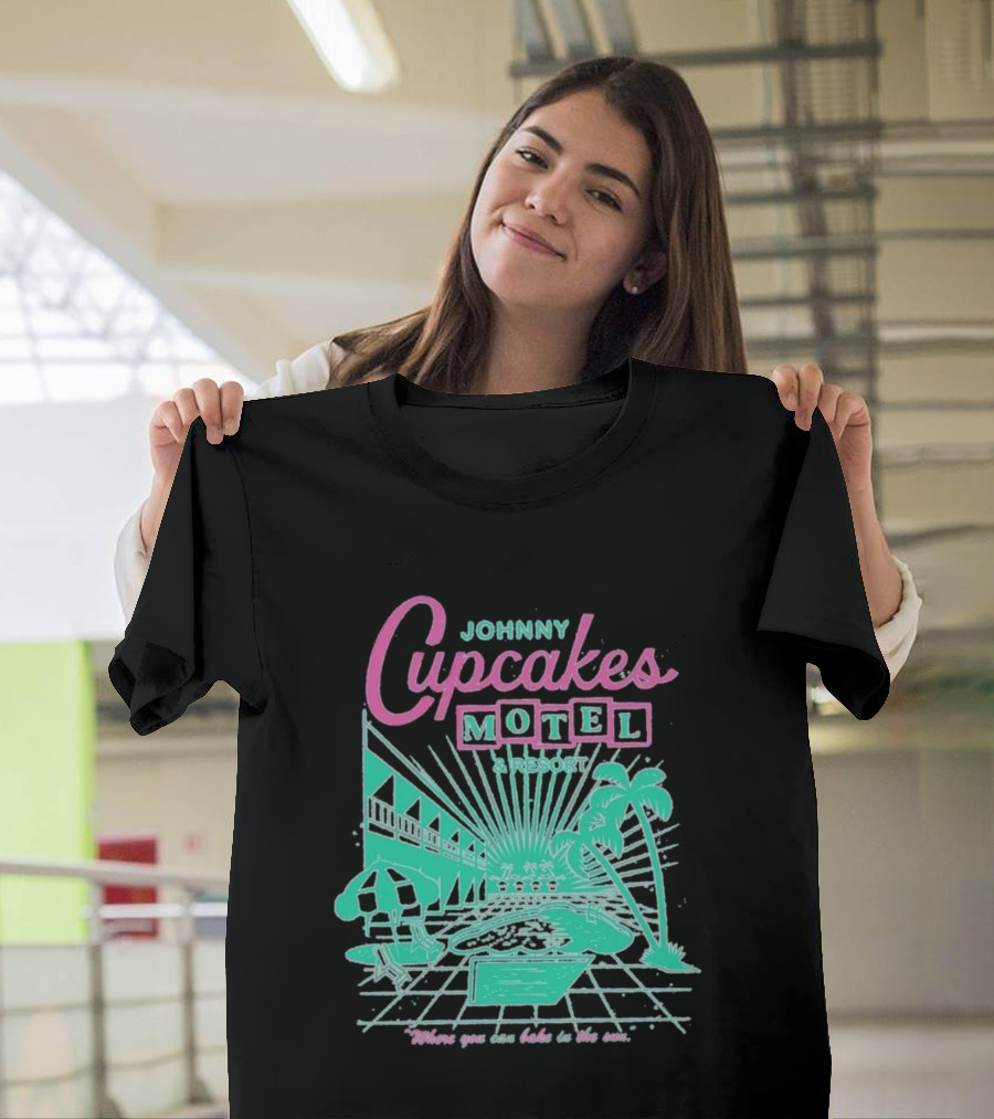 Johnny Cupcakes Motel Retro Resort Poolside Vibes Bake In The Sun Experience T-Shirt