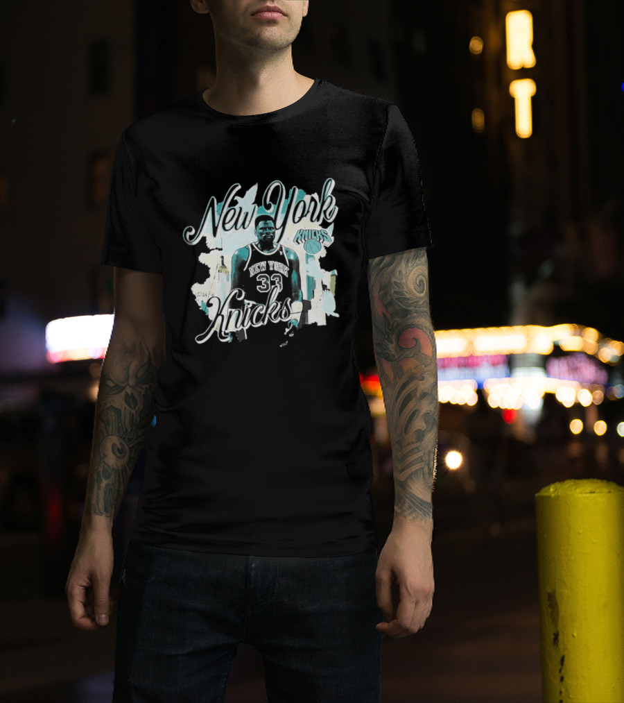 New York Knicks Patrick Ewing Skyline NBA T-Shirt
