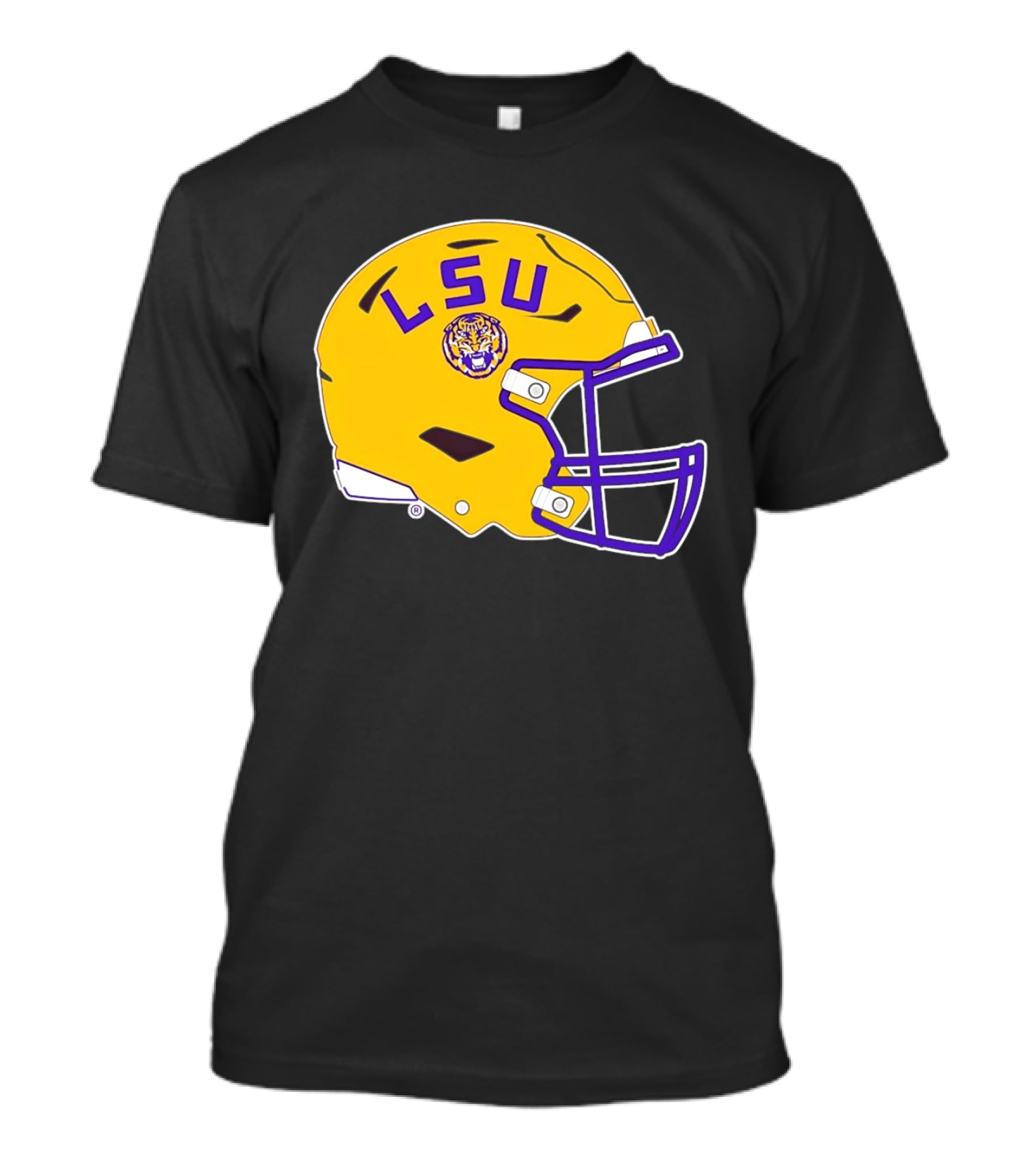 LSU Tigers Football Helmet Yellow Purple Team T-Shirt