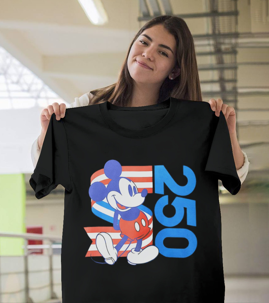 Mickey Mouse Disney 250 Celebration American Flag T-Shirt