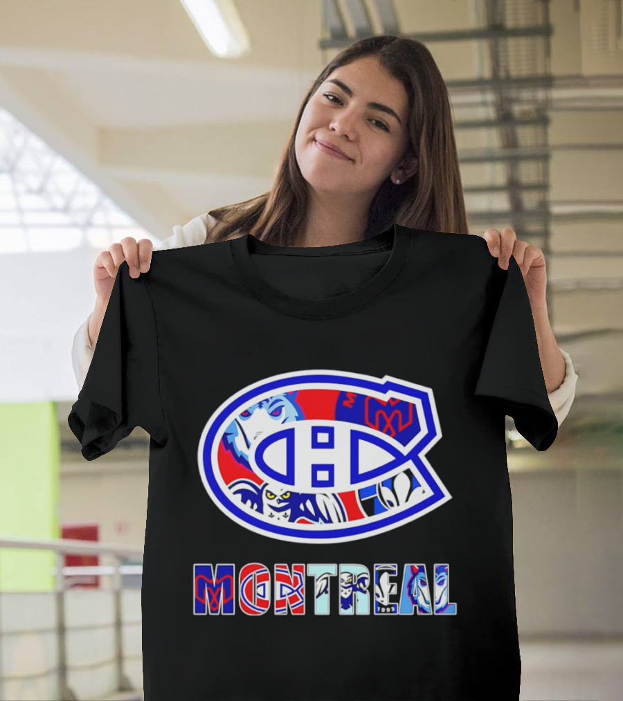 Montreal Canadiens And Sports Teams Emblem Montage T-Shirt