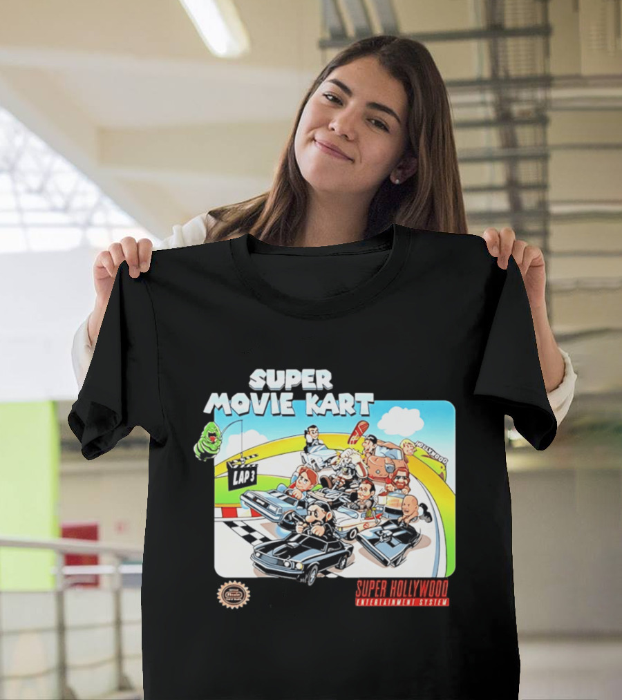 Super Movie Kart Super Hollywood Entertainment System John Wick Back To The Future Ghostbusters Mad Max Rocky T-Shirt