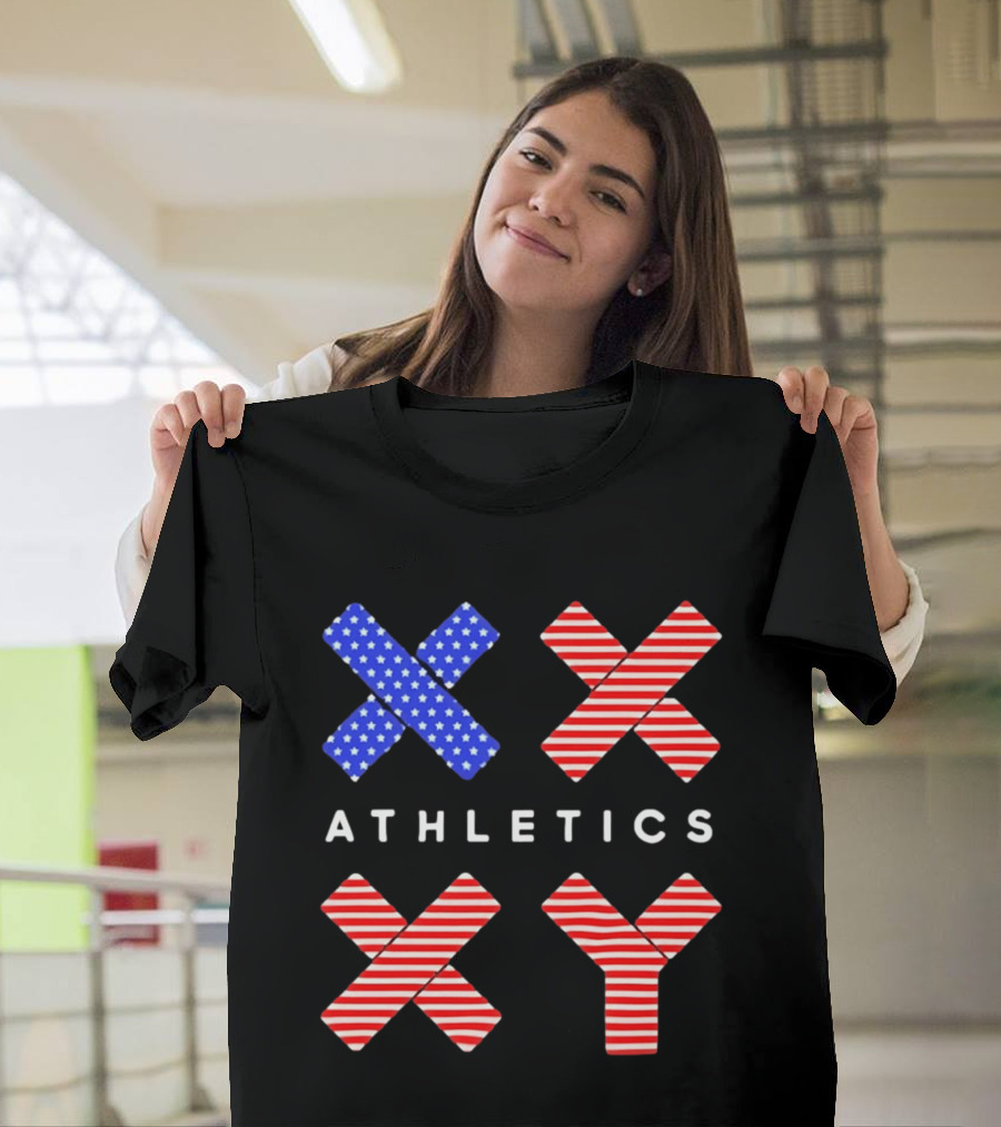 Athletics USA Flag Patterned XX XY T-Shirt