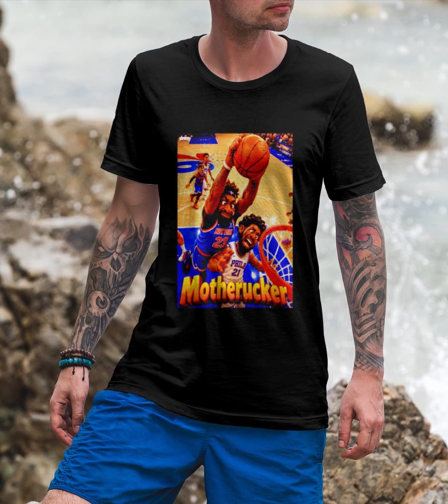 Motherucker New York 23 Vs Philly 21 Basketball Caricature T-Shirt