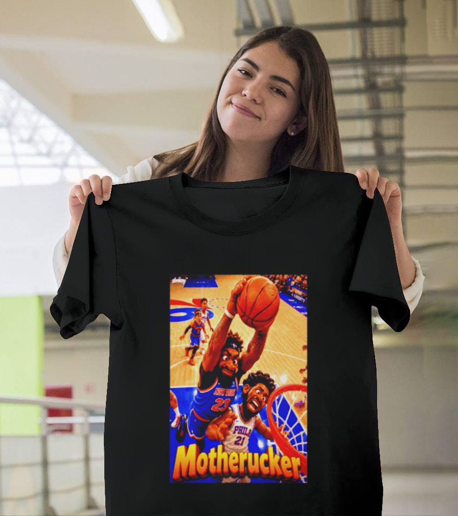 Motherucker New York 23 Vs Philly 21 Basketball Caricature T-Shirt