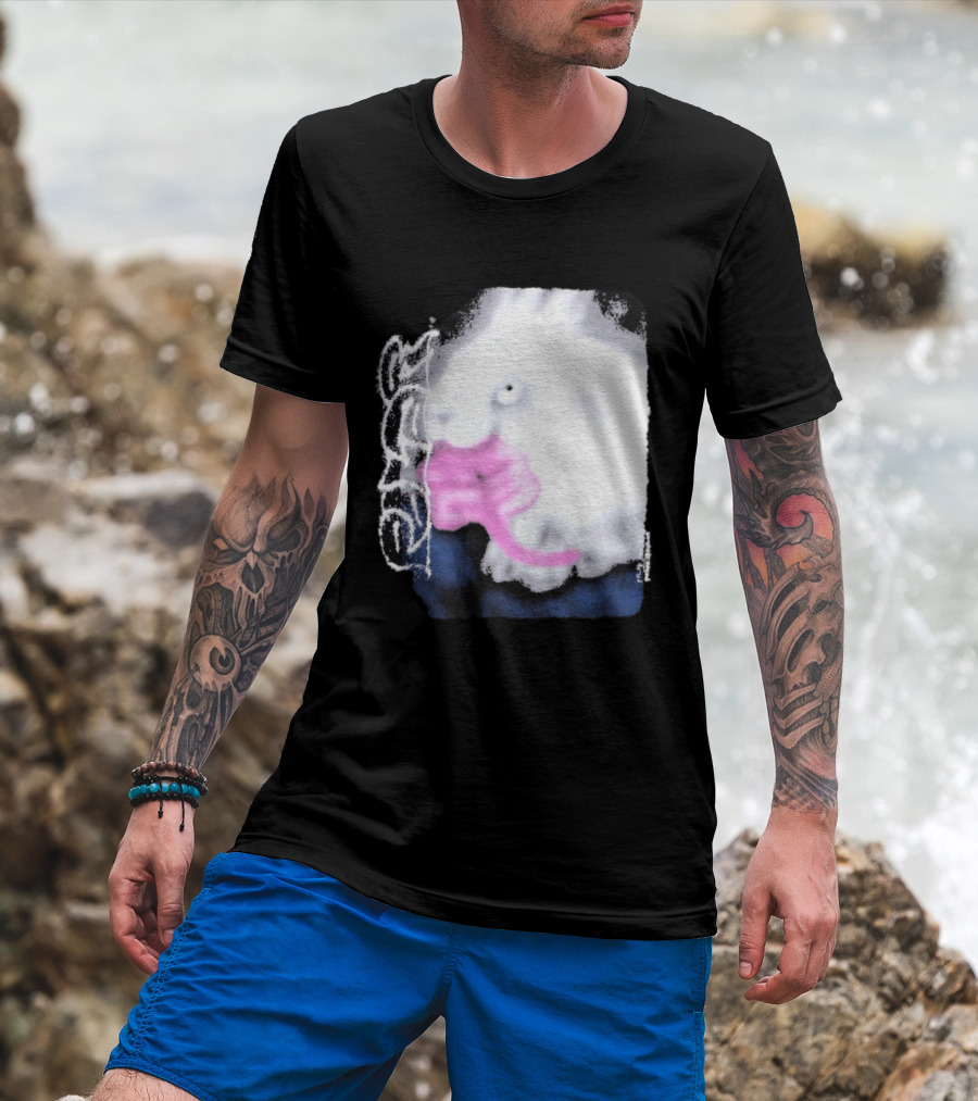 Flatspot Polar Rabbit With Pink Ribbon T-Shirt