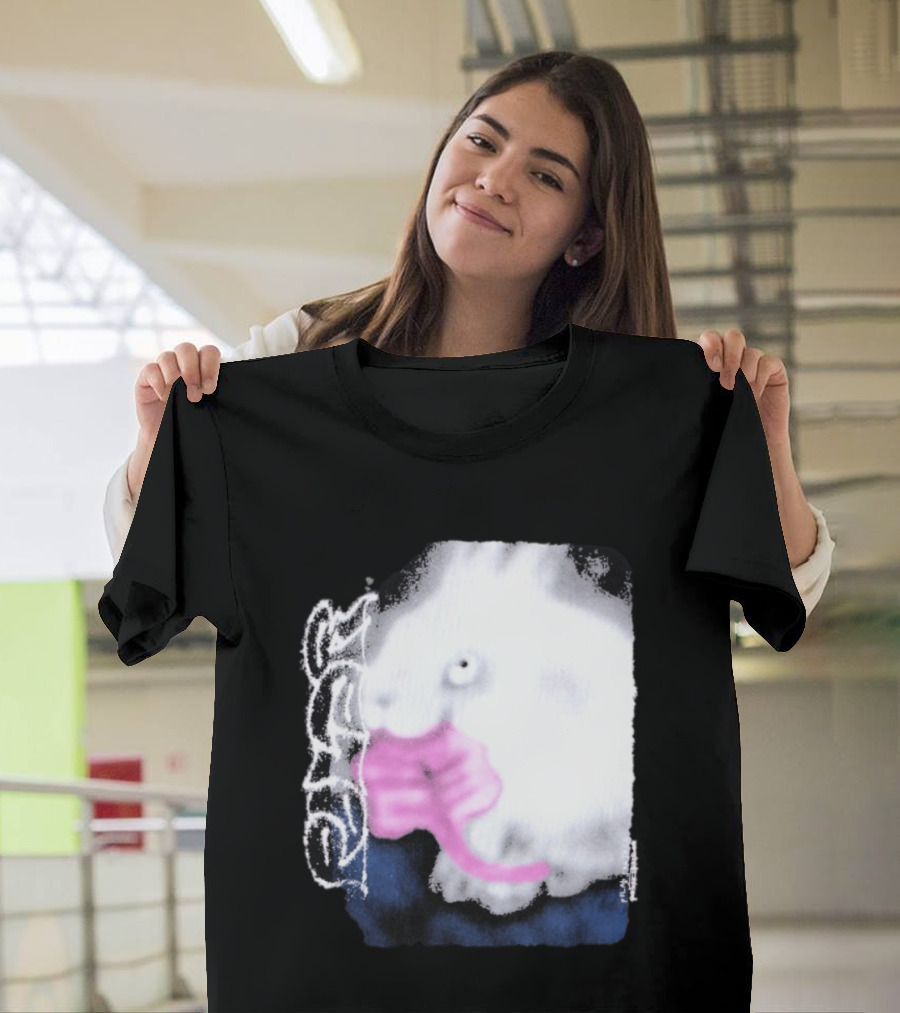 Flatspot Polar Rabbit With Pink Ribbon T-Shirt